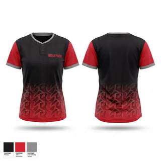 Two Button Softball Jersey, Wolfpack, Softball, Teamtime, Team time, sublimation, custom sports apparel, team uniforms, spirit wear, spiritwear, sports uniforms, custom shirts, team store, custom team store, fundraiser sports, apparel fundraiser