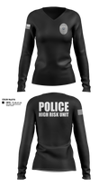 Police High Risk Unit Women's Long Sleeve V-neck Shirt - 11