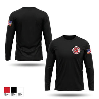 Long Sleeve Performance Shirt, Edinburgh Fire Lancer Logo, EMS/EMT, Teamtime, Team time, sublimation, custom sports apparel, team uniforms, spirit wear, spiritwear, sports uniforms, custom shirts, team store, custom team store, fundraiser sports, apparel fundraiser