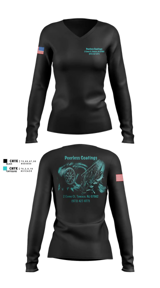 Womens Long Sleeve Vneck Shirt, Peerless Coatings, Police, Teamtime, Team time, sublimation, custom sports apparel, team uniforms, spirit wear, spiritwear, sports uniforms, custom shirts, team store, custom team store, fundraiser sports, apparel fundraiser