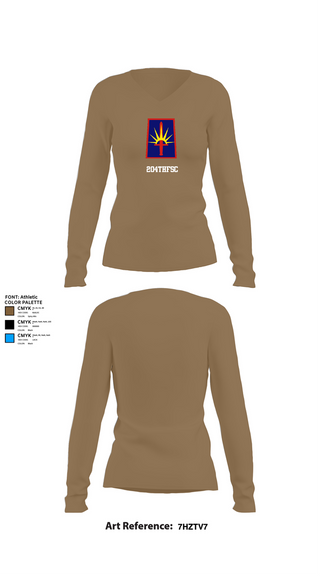 Womens Long Sleeve Vneck Shirt, 204thFSC, National Guard, Teamtime, Team time, sublimation, custom sports apparel, team uniforms, spirit wear, spiritwear, sports uniforms, custom shirts, team store, custom team store, fundraiser sports, apparel fundraiser