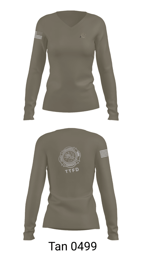 Womens Long Sleeve Vneck Shirt, Tuscarora fire department, Fire Department, Teamtime, Team time, sublimation, custom sports apparel, team uniforms, spirit wear, spiritwear, sports uniforms, custom shirts, team store, custom team store, fundraiser sports, apparel fundraiser