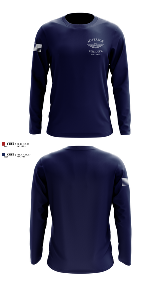 Long Sleeve Performance Shirt, Jefferson vol Fire Dept, Fire Department, Teamtime, Team time, sublimation, custom sports apparel, team uniforms, spirit wear, spiritwear, sports uniforms, custom shirts, team store, custom team store, fundraiser sports, apparel fundraiser