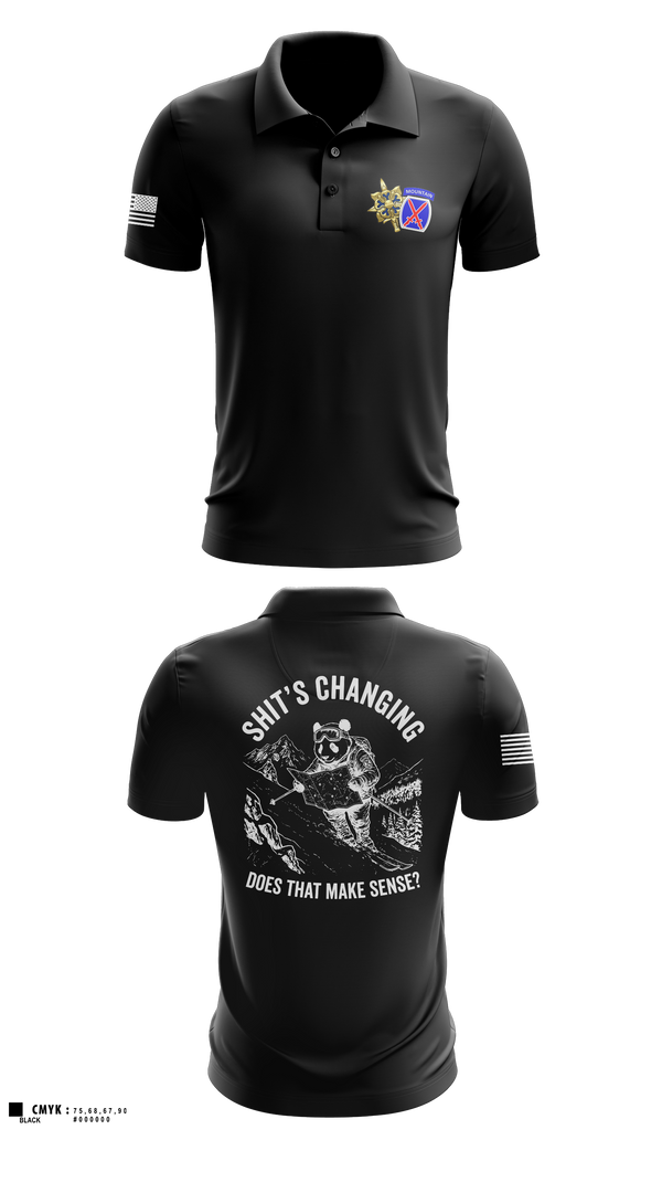 Short Sleeve Performance Polo, 10th MTN, G2 ACE, Army, Teamtime, Team time, sublimation, custom sports apparel, team uniforms, spirit wear, spiritwear, sports uniforms, custom shirts, team store, custom team store, fundraiser sports, apparel fundraiser