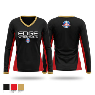 Womens Long Sleeve Vneck Shirt, Edge Wrestling, Wrestling, Teamtime, Team time, sublimation, custom sports apparel, team uniforms, spirit wear, spiritwear, sports uniforms, custom shirts, team store, custom team store, fundraiser sports, apparel fundraiser