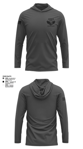 Long Sleeve Performance Shirt with hood, JFHQ ARMIS, National Guard, Teamtime, Team time, sublimation, custom sports apparel, team uniforms, spirit wear, spiritwear, sports uniforms, custom shirts, team store, custom team store, fundraiser sports, apparel fundraiser