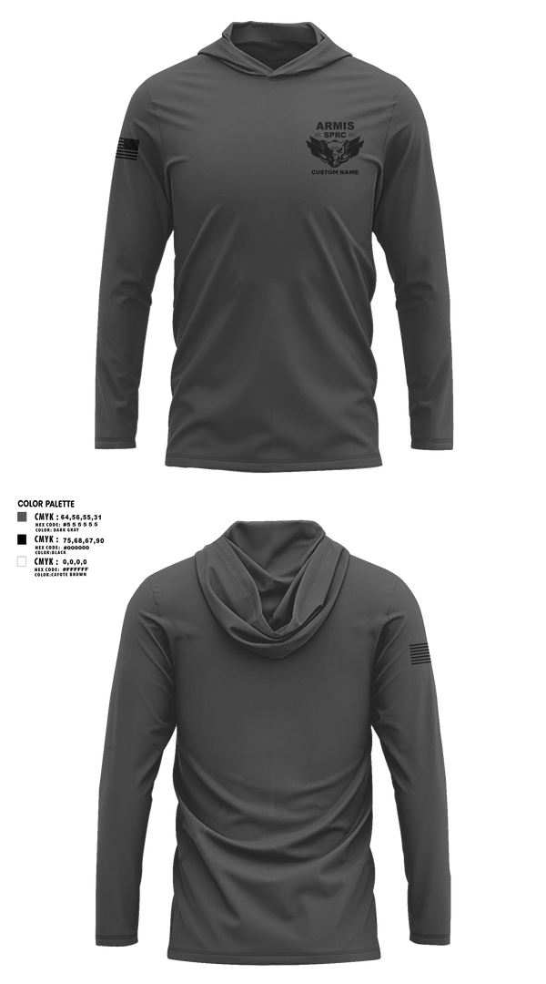 Long Sleeve Performance Shirt with hood, JFHQ ARMIS, National Guard, Teamtime, Team time, sublimation, custom sports apparel, team uniforms, spirit wear, spiritwear, sports uniforms, custom shirts, team store, custom team store, fundraiser sports, apparel fundraiser