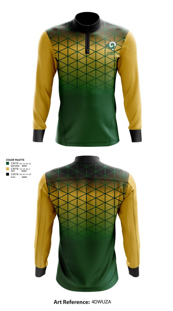 Quarter Zip Jacket, Reig Rams Basketball, Men's Basketball, Teamtime, Team time, sublimation, custom sports apparel, team uniforms, spirit wear, spiritwear, sports uniforms, custom shirts, team store, custom team store, fundraiser sports, apparel fundraiser