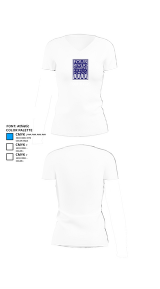 Womens Short Sleeve Vneck Shirt, Four Rivers, Cross Country, Teamtime, Team time, sublimation, custom sports apparel, team uniforms, spirit wear, spiritwear, sports uniforms, custom shirts, team store, custom team store, fundraiser sports, apparel fundraiser