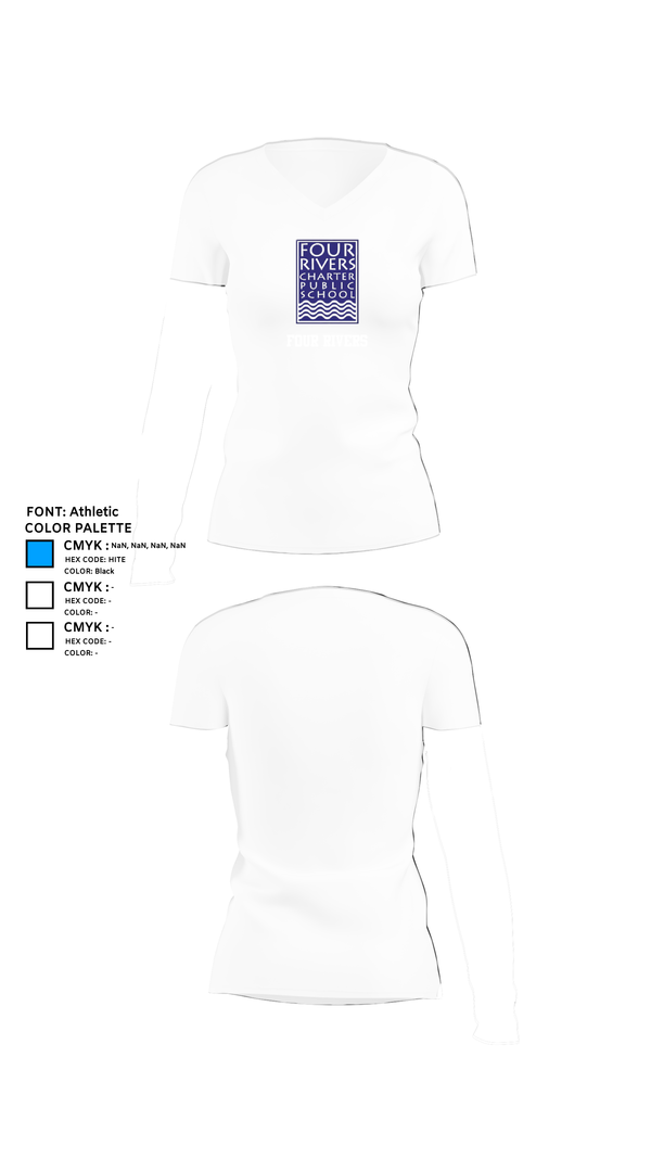 Womens Short Sleeve Vneck Shirt, Four Rivers, Cross Country, Teamtime, Team time, sublimation, custom sports apparel, team uniforms, spirit wear, spiritwear, sports uniforms, custom shirts, team store, custom team store, fundraiser sports, apparel fundraiser