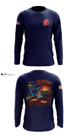 Long Sleeve Performance Shirt, Northeast Fire Department, Fire Department, Teamtime, Team time, sublimation, custom sports apparel, team uniforms, spirit wear, spiritwear, sports uniforms, custom shirts, team store, custom team store, fundraiser sports, apparel fundraiser