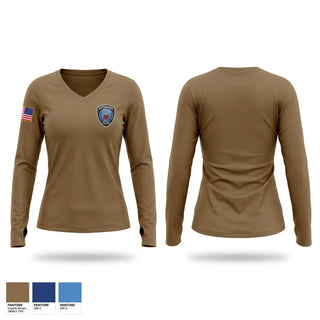 Womens Long Sleeve Vneck Shirt, B Squad, Police, Teamtime, Team time, sublimation, custom sports apparel, team uniforms, spirit wear, spiritwear, sports uniforms, custom shirts, team store, custom team store, fundraiser sports, apparel fundraiser