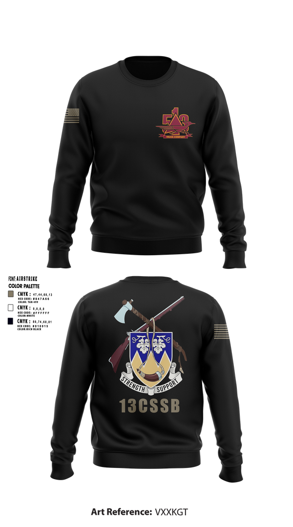 Crew Neck Sweatshirt, 513th Transportation Company, Army, Teamtime, Team time, sublimation, custom sports apparel, team uniforms, spirit wear, spiritwear, sports uniforms, custom shirts, team store, custom team store, fundraiser sports, apparel fundraiser