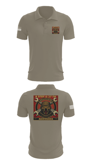 Short Sleeve Performance Polo, 6-37 FAR, Army, Teamtime, Team time, sublimation, custom sports apparel, team uniforms, spirit wear, spiritwear, sports uniforms, custom shirts, team store, custom team store, fundraiser sports, apparel fundraiser