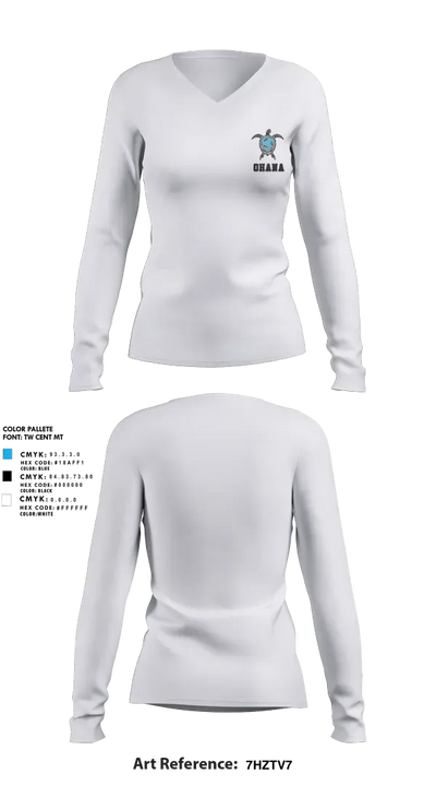 Ohana Volleyball 88809846 Women's Long Sleeve V-neck Shirt - 4