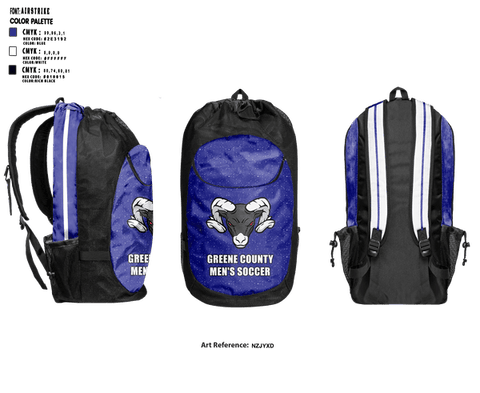 Gear Bag, Greene County Middle School Soccer, Men's Soccer, Teamtime, Team time, sublimation, custom sports apparel, team uniforms, spirit wear, spiritwear, sports uniforms, custom shirts, team store, custom team store, fundraiser sports, apparel fundraiser