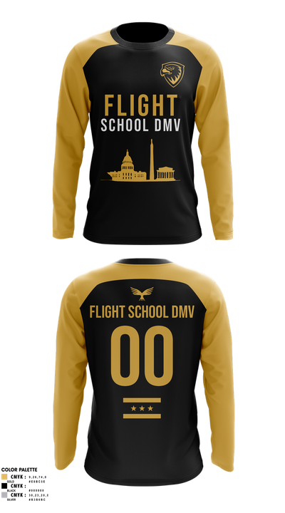 Flight School DMV 10889995 Long Sleeve Performance Shirt 1