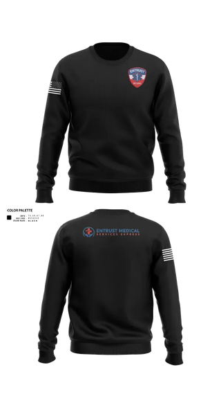 Crew Neck Sweatshirt, Entrust Medical Services Express, EMS/EMT, Teamtime, Team time, sublimation, custom sports apparel, team uniforms, spirit wear, spiritwear, sports uniforms, custom shirts, team store, custom team store, fundraiser sports, apparel fundraiser