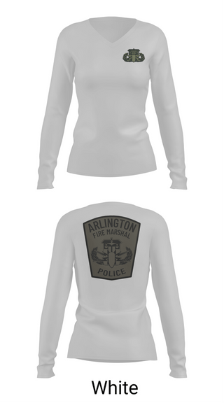 Womens Long Sleeve Vneck Shirt, Arlington County Bomb Squad, Fire Department, Teamtime, Team time, sublimation, custom sports apparel, team uniforms, spirit wear, spiritwear, sports uniforms, custom shirts, team store, custom team store, fundraiser sports, apparel fundraiser
