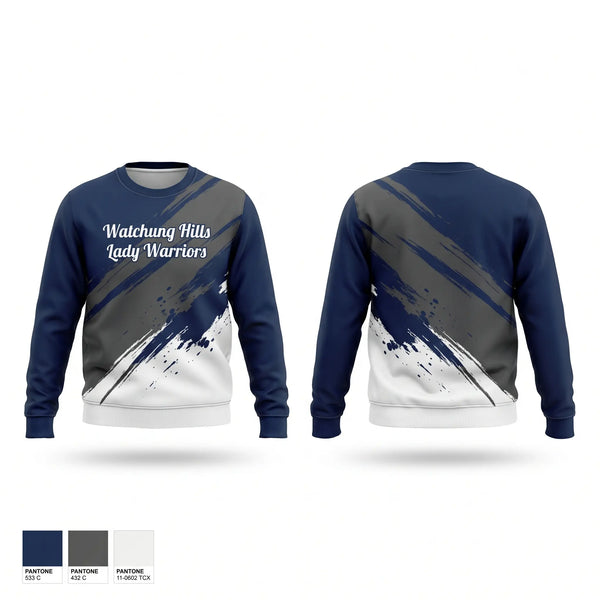 Crew Neck Sweatshirt, Watchung Hills Lady Warriors, Softball, Teamtime, Team time, sublimation, custom sports apparel, team uniforms, spirit wear, spiritwear, sports uniforms, custom shirts, team store, custom team store, fundraiser sports, apparel fundraiser