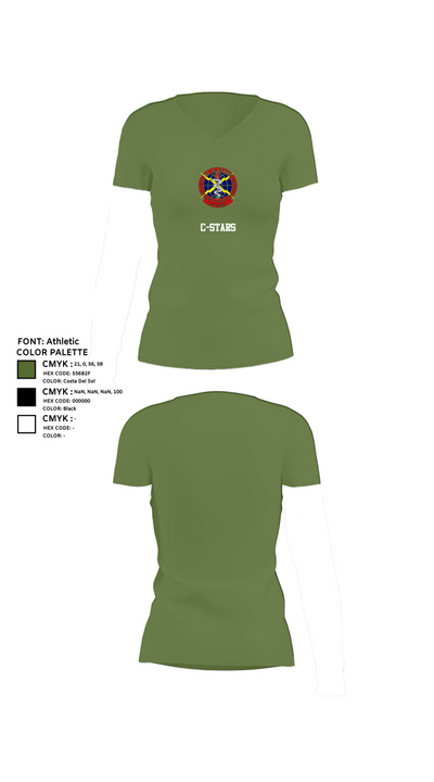 C-STARS 18124227 Women's Short Sleeve V-neck Shirt - 44