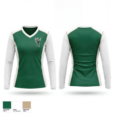 Turrentine Middle School Tennis 31271631 Women's Long Sleeve V-neck Shirt - 1
