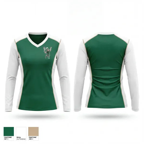 Womens Long Sleeve Vneck Shirt, Turrentine Middle School Tennis, Tennis, Teamtime, Team time, sublimation, custom sports apparel, team uniforms, spirit wear, spiritwear, sports uniforms, custom shirts, team store, custom team store, fundraiser sports, apparel fundraiser