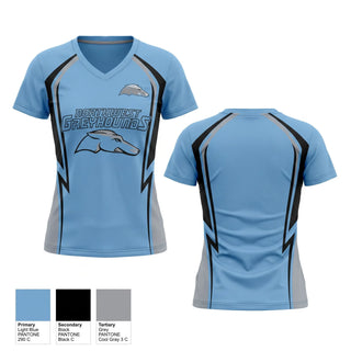 Womens Short Sleeve Vneck Shirt, Northwest Greyhounds, Women's Basketball, Teamtime, Team time, sublimation, custom sports apparel, team uniforms, spirit wear, spiritwear, sports uniforms, custom shirts, team store, custom team store, fundraiser sports, apparel fundraiser