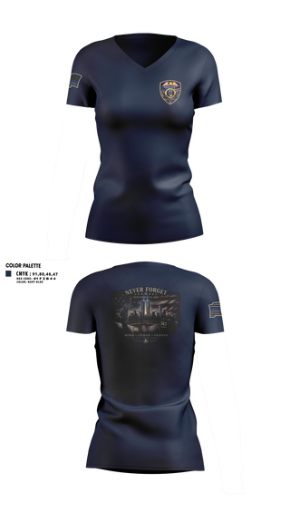 Womens Short Sleeve Vneck Shirt, Suffolk county auxiliary police, Police, Teamtime, Team time, sublimation, custom sports apparel, team uniforms, spirit wear, spiritwear, sports uniforms, custom shirts, team store, custom team store, fundraiser sports, apparel fundraiser