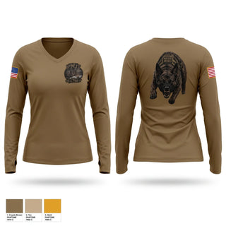 Womens Long Sleeve Vneck Shirt, NBSD MWD, Navy, Teamtime, Team time, sublimation, custom sports apparel, team uniforms, spirit wear, spiritwear, sports uniforms, custom shirts, team store, custom team store, fundraiser sports, apparel fundraiser