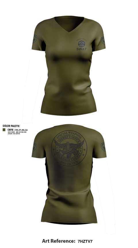 Womens Short Sleeve Vneck Shirt, Rockdale SWAT, Police, Teamtime, Team time, sublimation, custom sports apparel, team uniforms, spirit wear, spiritwear, sports uniforms, custom shirts, team store, custom team store, fundraiser sports, apparel fundraiser