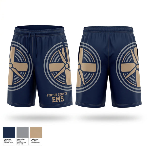 Athletic Shorts With Pockets, Benton County E.M.S., EMS/EMT, Teamtime, Team time, sublimation, custom sports apparel, team uniforms, spirit wear, spiritwear, sports uniforms, custom shirts, team store, custom team store, fundraiser sports, apparel fundraiser