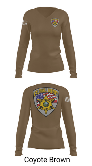 Womens Long Sleeve Vneck Shirt, Caldwell County Sheriff's Office, , Teamtime, Team time, sublimation, custom sports apparel, team uniforms, spirit wear, spiritwear, sports uniforms, custom shirts, team store, custom team store, fundraiser sports, apparel fundraiser