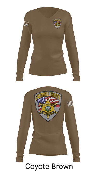 Caldwell County Sheriff's Office 64628956 Women's Long Sleeve V-neck Shirt - 16
