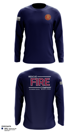 Long Sleeve Performance Shirt, Rescue Fire Company, Fire Department, Teamtime, Team time, sublimation, custom sports apparel, team uniforms, spirit wear, spiritwear, sports uniforms, custom shirts, team store, custom team store, fundraiser sports, apparel fundraiser