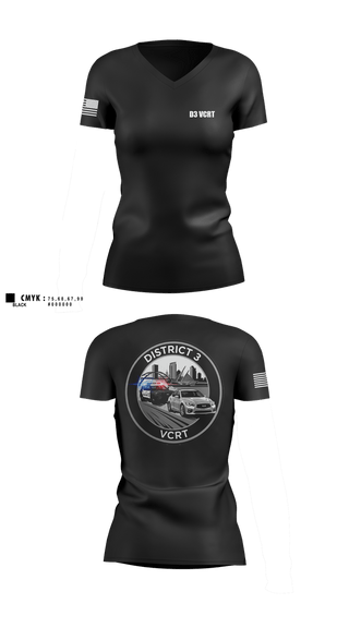 Womens Short Sleeve Vneck Shirt, D3 Violent Crimes Reduction Team, Police, Teamtime, Team time, sublimation, custom sports apparel, team uniforms, spirit wear, spiritwear, sports uniforms, custom shirts, team store, custom team store, fundraiser sports, apparel fundraiser