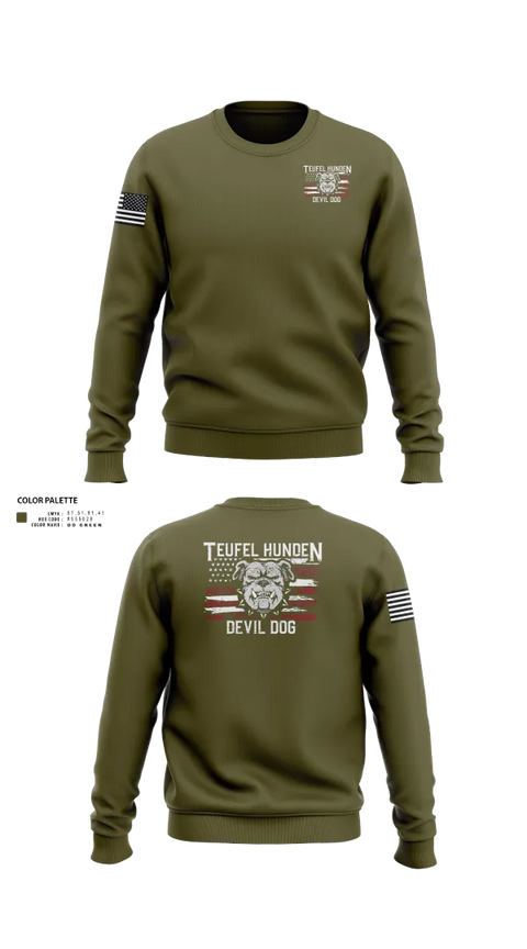 Crew Neck Sweatshirt, Kilo co. 3rd Btn 9th Marines, Marines, Teamtime, Team time, sublimation, custom sports apparel, team uniforms, spirit wear, spiritwear, sports uniforms, custom shirts, team store, custom team store, fundraiser sports, apparel fundraiser