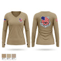 FL-932 Women's Long Sleeve V-neck Shirt - 1