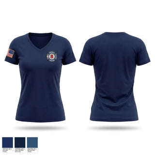 Womens Short Sleeve Vneck Shirt, Thompsonville Fire & EMS, Fire Department, Teamtime, Team time, sublimation, custom sports apparel, team uniforms, spirit wear, spiritwear, sports uniforms, custom shirts, team store, custom team store, fundraiser sports, apparel fundraiser