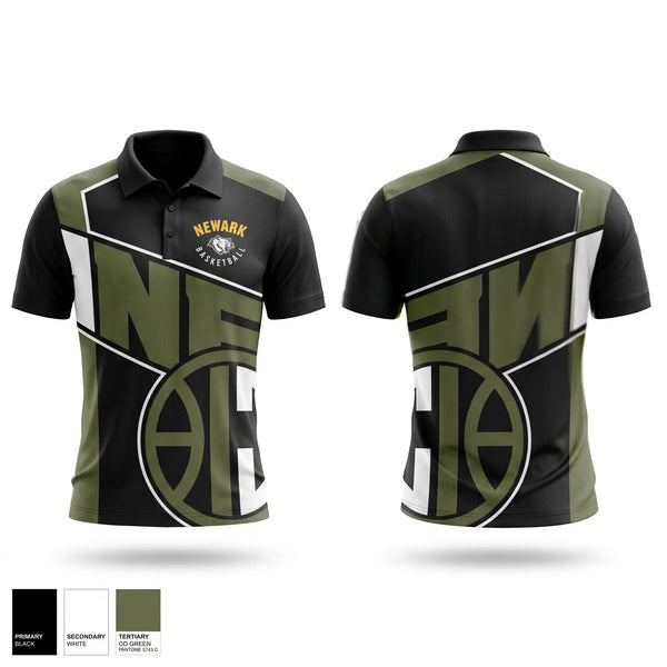 Short Sleeve Performance Polo, Newark Memorial High School, Men's Basketball, Teamtime, Team time, sublimation, custom sports apparel, team uniforms, spirit wear, spiritwear, sports uniforms, custom shirts, team store, custom team store, fundraiser sports, apparel fundraiser