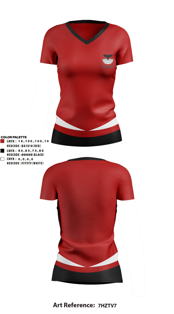 Womens Short Sleeve Vneck Shirt, Pierson Whalers Field Hockey, Field Hockey, Teamtime, Team time, sublimation, custom sports apparel, team uniforms, spirit wear, spiritwear, sports uniforms, custom shirts, team store, custom team store, fundraiser sports, apparel fundraiser