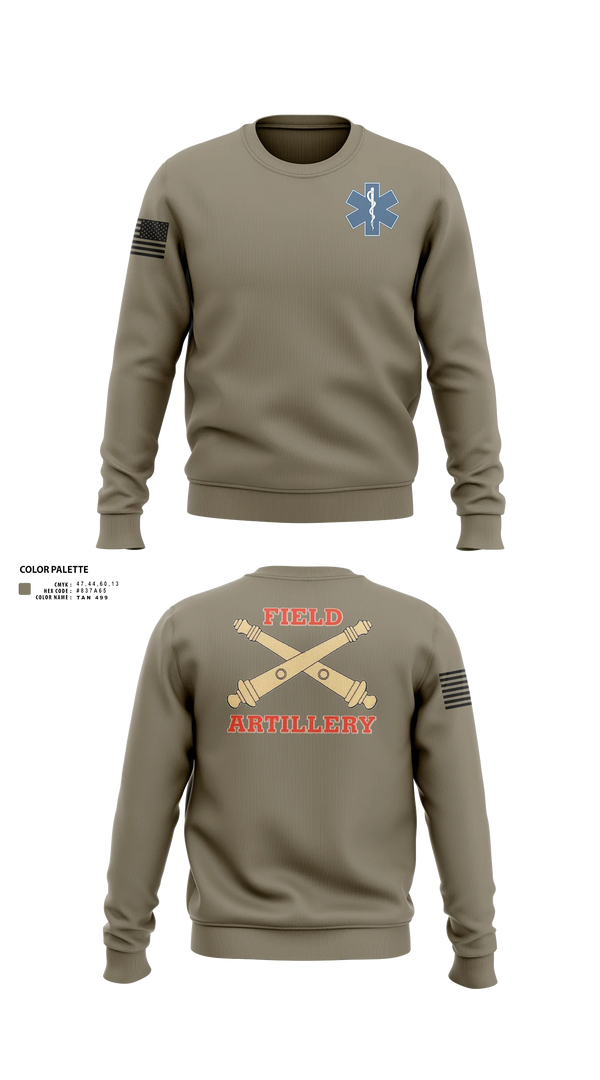 Crew Neck Sweatshirt, 1-118th FA, National Guard, Teamtime, Team time, sublimation, custom sports apparel, team uniforms, spirit wear, spiritwear, sports uniforms, custom shirts, team store, custom team store, fundraiser sports, apparel fundraiser