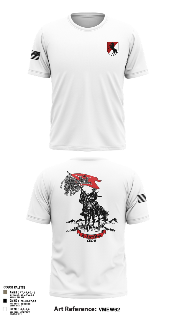 Old School Cotton Feel Shirt, 58th CEC-A, Army, Teamtime, Team time, sublimation, custom sports apparel, team uniforms, spirit wear, spiritwear, sports uniforms, custom shirts, team store, custom team store, fundraiser sports, apparel fundraiser