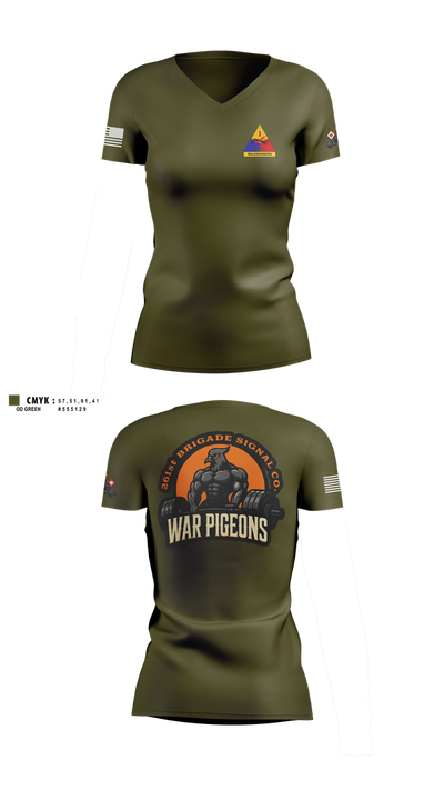 261st War Pigeons Women's Short Sleeve V-neck Shirt - 100