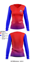 Derby Pop Warner Cheer 42817378 Women's Long Sleeve V-neck Shirt - 1