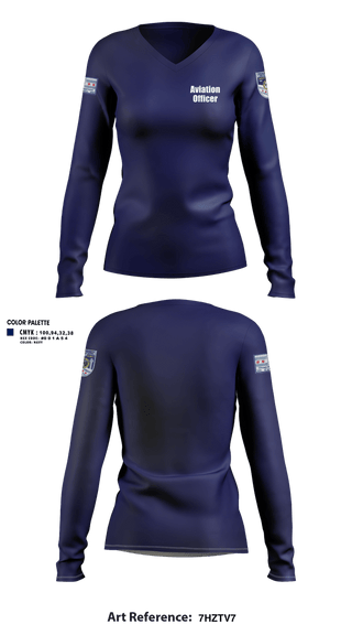 Womens Long Sleeve Vneck Shirt, Aviation officer, Police, Teamtime, Team time, sublimation, custom sports apparel, team uniforms, spirit wear, spiritwear, sports uniforms, custom shirts, team store, custom team store, fundraiser sports, apparel fundraiser