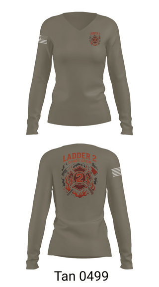 Womens Long Sleeve Vneck Shirt, Ladder 2, Fire Department, Teamtime, Team time, sublimation, custom sports apparel, team uniforms, spirit wear, spiritwear, sports uniforms, custom shirts, team store, custom team store, fundraiser sports, apparel fundraiser