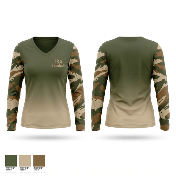 Womens Long Sleeve Vneck Shirt, TSA Baseball, Baseball, Teamtime, Team time, sublimation, custom sports apparel, team uniforms, spirit wear, spiritwear, sports uniforms, custom shirts, team store, custom team store, fundraiser sports, apparel fundraiser