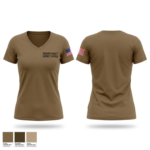 Womens Short Sleeve Vneck Shirt, Gooding County Sheriff’s Office, Police, Teamtime, Team time, sublimation, custom sports apparel, team uniforms, spirit wear, spiritwear, sports uniforms, custom shirts, team store, custom team store, fundraiser sports, apparel fundraiser