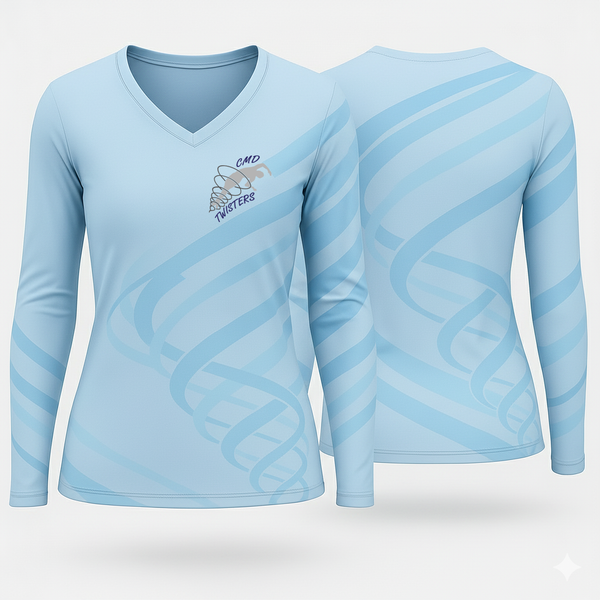 Womens Long Sleeve Vneck Shirt, Central Mass Diving, Spirit Store, Teamtime, Team time, sublimation, custom sports apparel, team uniforms, spirit wear, spiritwear, sports uniforms, custom shirts, team store, custom team store, fundraiser sports, apparel fundraiser